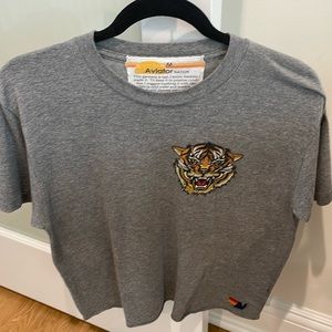 Aviator Nation rare Tiger print boyfriend Tee